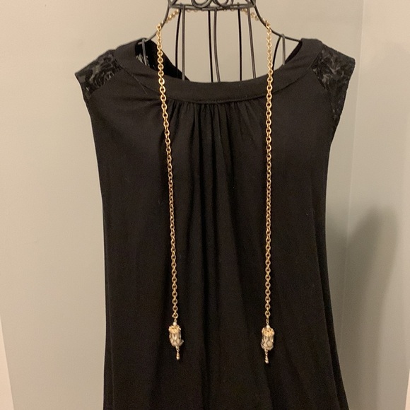 Vintage Gold tone necklace w/ lantern pendants and two spring clasps - Picture 9 of 11